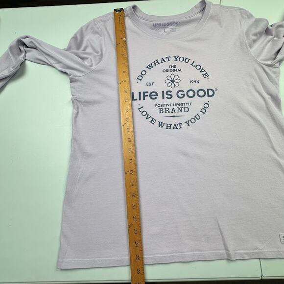 Life Is Good Shirt Womens Large Purple Crusher Tee Long Sleeve Comfort Daisy - Picture 12 of 14